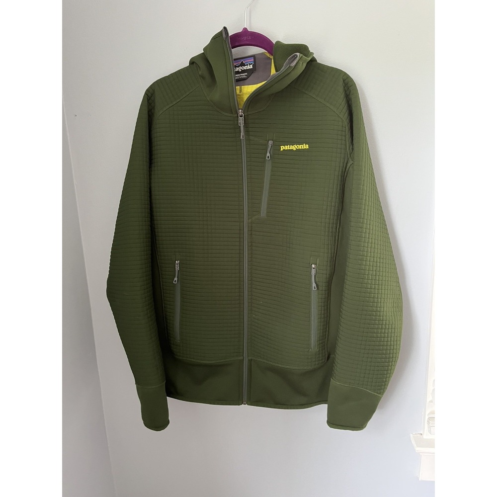 Patagonia Dual Aspect Jacket Mens Medium dark Green Polartec Regulator Hooded
